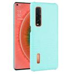 For Oppo Find X2 Pro Shockproof Crocodile Texture PC + PU Case(Light green)