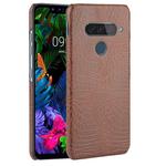 For LG G8S ThinQ Shockproof Crocodile Texture PC + PU Case(Brown)