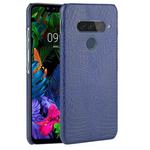 For LG G8S ThinQ Shockproof Crocodile Texture PC + PU Case(Blue)