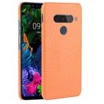 For LG G8S ThinQ Shockproof Crocodile Texture PC + PU Case(Orange)