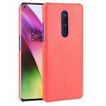 For OnePlus 8 Shockproof Crocodile Texture PC + PU Case(Red)