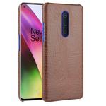 For OnePlus 8 Shockproof Crocodile Texture PC + PU Case(Brown)