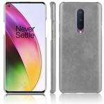 For OnePlus 8  Shockproof Litchi Texture PC + PU Case(Gray)