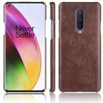 For OnePlus 8  Shockproof Litchi Texture PC + PU Case(Brown)