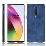 For OnePlus 8 Shockproof Sewing Cow Pattern Skin PC + PU + TPU Case(Blue)