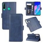 For Huawei P40 Lite E / Y7P Dual-side Magnetic Buckle Horizontal Flip Leather Case with Holder & Card Slots & Wallet(Dark Blue)