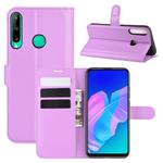 For Huawei P40 Lite E / Y7P Litchi Texture Horizontal Flip Protective Case with Holder & Card Slots & Wallet(Purple)