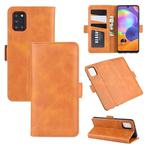 For Galaxy A31 Dual-side Magnetic Buckle Horizontal Flip Leather Case with Holder & Card Slots & Wallet(Yellow)