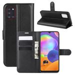 For Galaxy A31 Litchi Texture Horizontal Flip Protective Case with Holder & Card Slots & Wallet(Black)