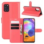 For Galaxy A31 Litchi Texture Horizontal Flip Protective Case with Holder & Card Slots & Wallet(Red)