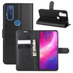 For Motorola One Hyper Litchi Texture Horizontal Flip Protective Case with Holder & Card Slots & Wallet(Black)
