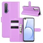 For OPPO Realme X50 5G Litchi Texture Horizontal Flip Protective Case with Holder & Card Slots & Wallet(Purple)