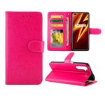 For OPPO Realme6 Pro Crazy Horse Texture Leather Horizontal Flip Protective Case with Holder & Card Slots & Wallet & Photo Frame(Magenta)