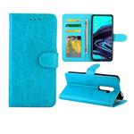 For OPPO Reno2 Crazy Horse Texture Leather Horizontal Flip Protective Case with Holder & Card Slots & Wallet & Photo Frame(baby Blue)