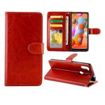 For Galaxy A11 Crazy Horse Texture Leather Horizontal Flip Protective Case with Holder & Card Slots & Wallet & Photo Frame(Brown)