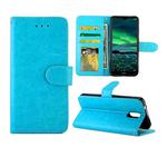 For Nokia 2.3 Crazy Horse Texture Leather Horizontal Flip Protective Case with Holder & Card Slots & Wallet & Photo Frame(baby Blue)