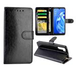 For OPPO A91/ F15(2020) Crazy Horse Texture Leather Horizontal Flip Protective Case with Holder & Card Slots & Wallet & Photo Frame(black)