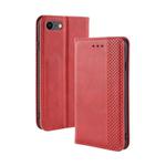 For iPhone SE 2022 / SE 2020 Magnetic Buckle Retro Crazy Horse Texture Horizontal Flip Leather Case with Holder & Card Slots & Photo Frame(Red)