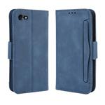 For iPhone SE 2022 / SE 2020 Wallet Style Skin Feel Calf Pattern Leather Case ，with Separate Card Slot(Blue)