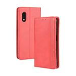 For Galaxy Xcover Pro Magnetic Buckle Retro Crazy Horse Texture Horizontal Flip Leather Case  , with Holder & Card Slots & Photo Frame(Red)