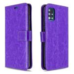For Galaxy A51 Crazy Horse Texture Horizontal Flip Leather Case with Holder & Card Slots & Wallet & Photo Frame(Purple)