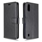 For Galaxy A01 Crazy Horse Texture Horizontal Flip Leather Case with Holder & Card Slots & Wallet & Photo Frame(black)