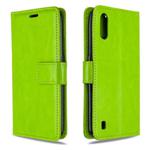 For Galaxy A01 Crazy Horse Texture Horizontal Flip Leather Case with Holder & Card Slots & Wallet & Photo Frame(Green)