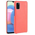 For Galaxy A41 Global Official Version Shockproof Crocodile Texture PC + PU Case(Red)