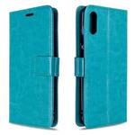 For Huawei Y6 Pro (2019)  Crazy Horse Texture Horizontal Flip Leather Case with Holder & Card Slots & Wallet & Photo Frame(blue)