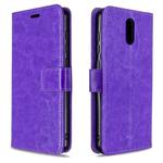For Nokia 2.3 Crazy Horse Texture Horizontal Flip Leather Case with Holder & Card Slots & Wallet & Photo Frame(Purple)