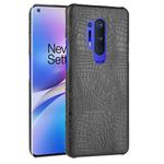 For OnePlus 8 Pro Shockproof Crocodile Texture PC + PU Case(Bliack)