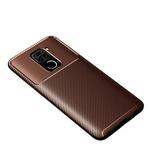 For Xiaomi Redmi Note9 Carbon Fiber Texture Shockproof TPU Case(Brown)