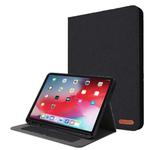 For iPad Pro 11(2020) Horizontal Flip TPU + Fabric PU Leather Protective Tablet Case with Name Card Clip(Black)