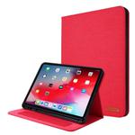 For iPad Pro 11(2020) Horizontal Flip TPU + Fabric PU Leather Protective Tablet Case with Name Card Clip(Red)