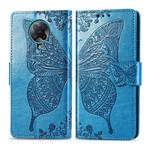 For Xiaomi Redmi K30 Pro Butterfly Love Flower Embossed Horizontal Flip Leather Case with Bracket / Card Slot / Wallet / Lanyard(Blue)