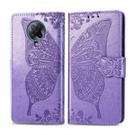 For Xiaomi Redmi K30 Pro Butterfly Love Flower Embossed Horizontal Flip Leather Case with Bracket / Card Slot / Wallet / Lanyard(Light Purple)