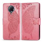 For Xiaomi Redmi K30 Pro Butterfly Love Flower Embossed Horizontal Flip Leather Case with Bracket / Card Slot / Wallet / Lanyard(Pink)
