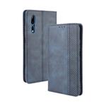 For ZTE Axon 10 Pro/Axon 10 Pro 5G/A2020 Pro Magnetic Buckle Retro Crazy Horse Texture Horizontal Flip Leather Case  , with Holder & Card Slots & Photo Frame(Blue)