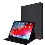 For iPad Pro 12.9(2020) Horizontal Flip TPU + Fabric PU Leather Protective Case with Name Card Clip(Black)