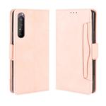 For Sony Xperia 1 II  Wallet Style Skin Feel Calf Pattern Leather Case ，with Separate Card Slot(Pink)