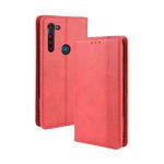 For Motorola Moto G8 Power Magnetic Buckle Retro Crazy Horse Texture Horizontal Flip Leather Case  , with Holder & Card Slots & Photo Frame(Red)