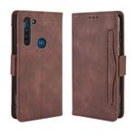 For Motorola Moto G8 Power Wallet Style Skin Feel Calf Pattern Leather Case ，with Separate Card Slot(Brown)