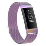 Stainless Steel Magnet Wrist Strap for FITBIT Charge 4， Large Size: 210x18mm(Light Purple)