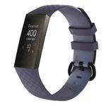 Diamond Pattern Silicone Watch Band for Fitbit Charge 4 Small Size：190*18mm(Gray)