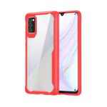 For Huawei Honor 30S Transparent PC + TPU Full Coverage Shockproof Protective Case(Red)