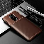 For Xiaomi Redmi Note9  Carbon Fiber Texture Shockproof TPU Case(Brown)