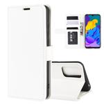 For Huawei Honor Play 4T Pro R64 Texture Single Horizontal Flip Protective Case with Holder & Card Slots & Wallet& Photo Frame(White)