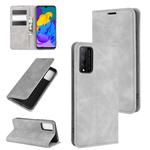 For Huawei Honor Play 4T Pro Retro-skin Business Magnetic Suction Leather Case with Holder & Card Slots & Wallet(Grey)