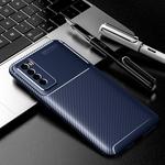 For Huawei Nova 7 Pro Carbon Fiber Texture Shockproof TPU Case(Blue)