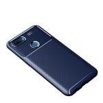 For OPPO A12 Carbon Fiber Texture Shockproof TPU Case(Blue)
